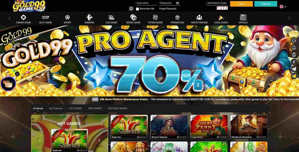 Gold99 casino main page