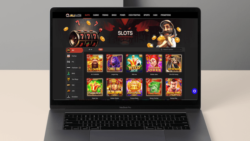 Jiliace Casino on a laptop screen