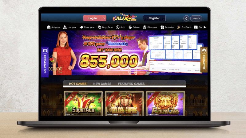 Jiliko Casino on a laptop screen