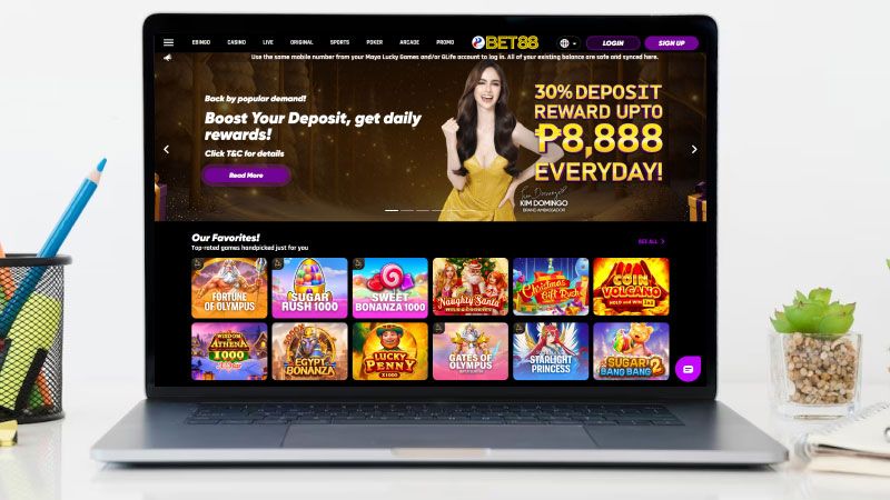 Bet88 Casino on a laptop screen