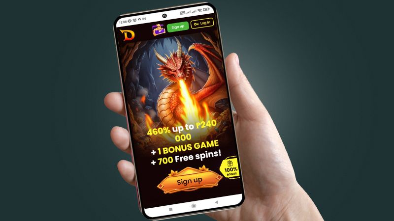 Dragonslots Casino on a phone screen