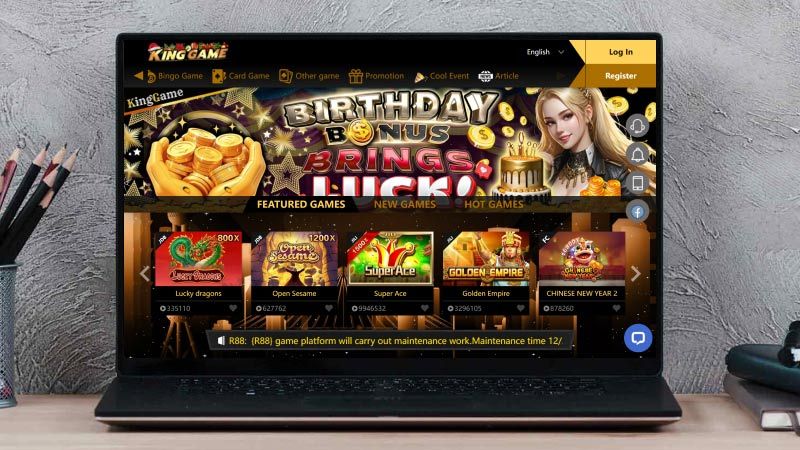 KingGame Casino on a laptop screen