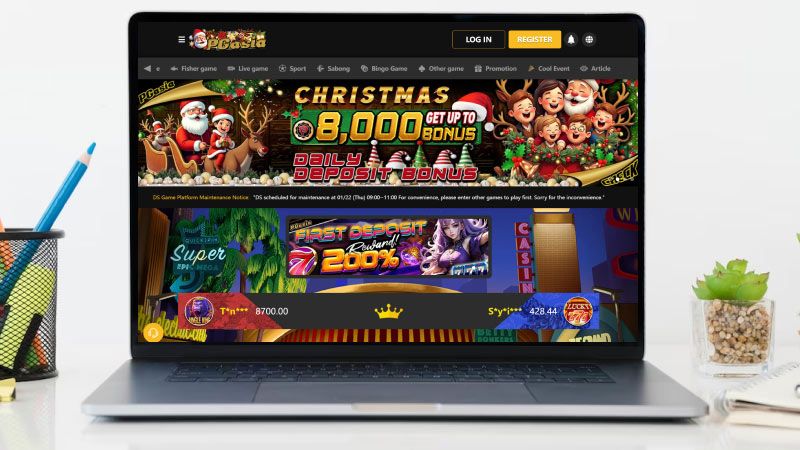 PGasia Casino on a laptop screen