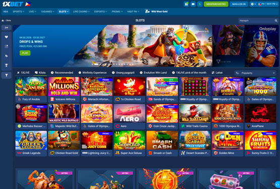 1xBet casino main page