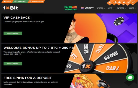 1xBit casino promotions page