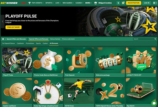 BetWinner casino Promotions page