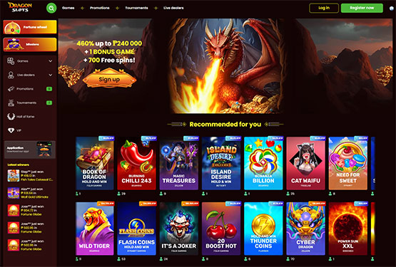 DragonSlots casino main page
