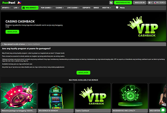 FunPari casino VIP Cashback