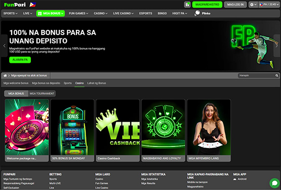 FunPari casino promo page