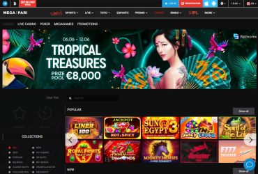 MegaPari Casino Main Page
