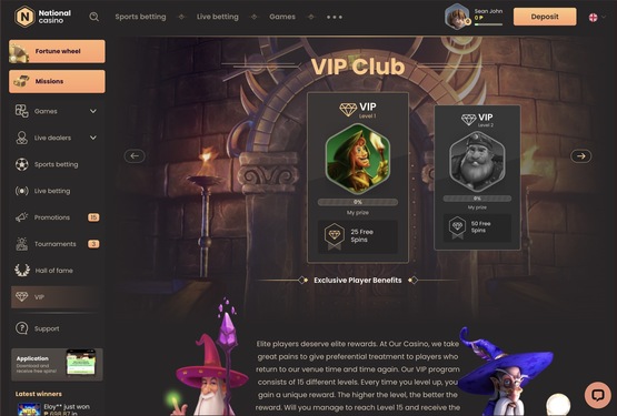 National casino vip page