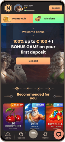 National casino mobile screen