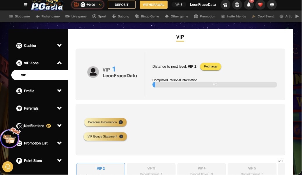 PGasia casino vip page