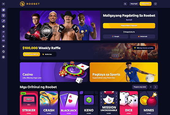 Roobet casino main page