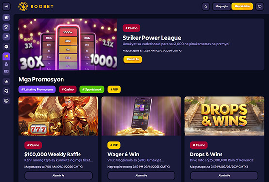 Roobet promo page