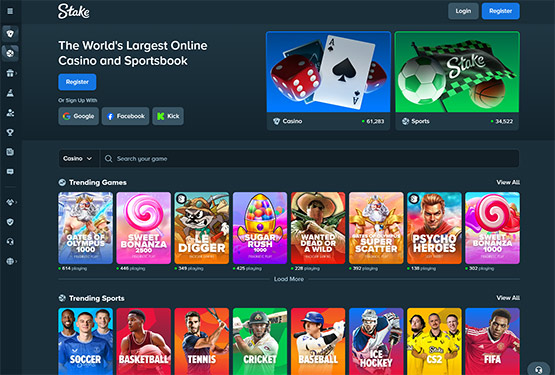 Stake casino main page