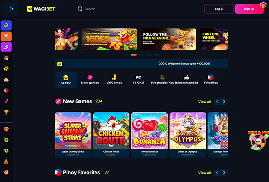 Wagibet casino main page