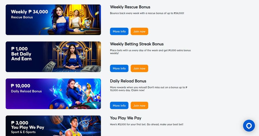 BK8 Casino bonus section