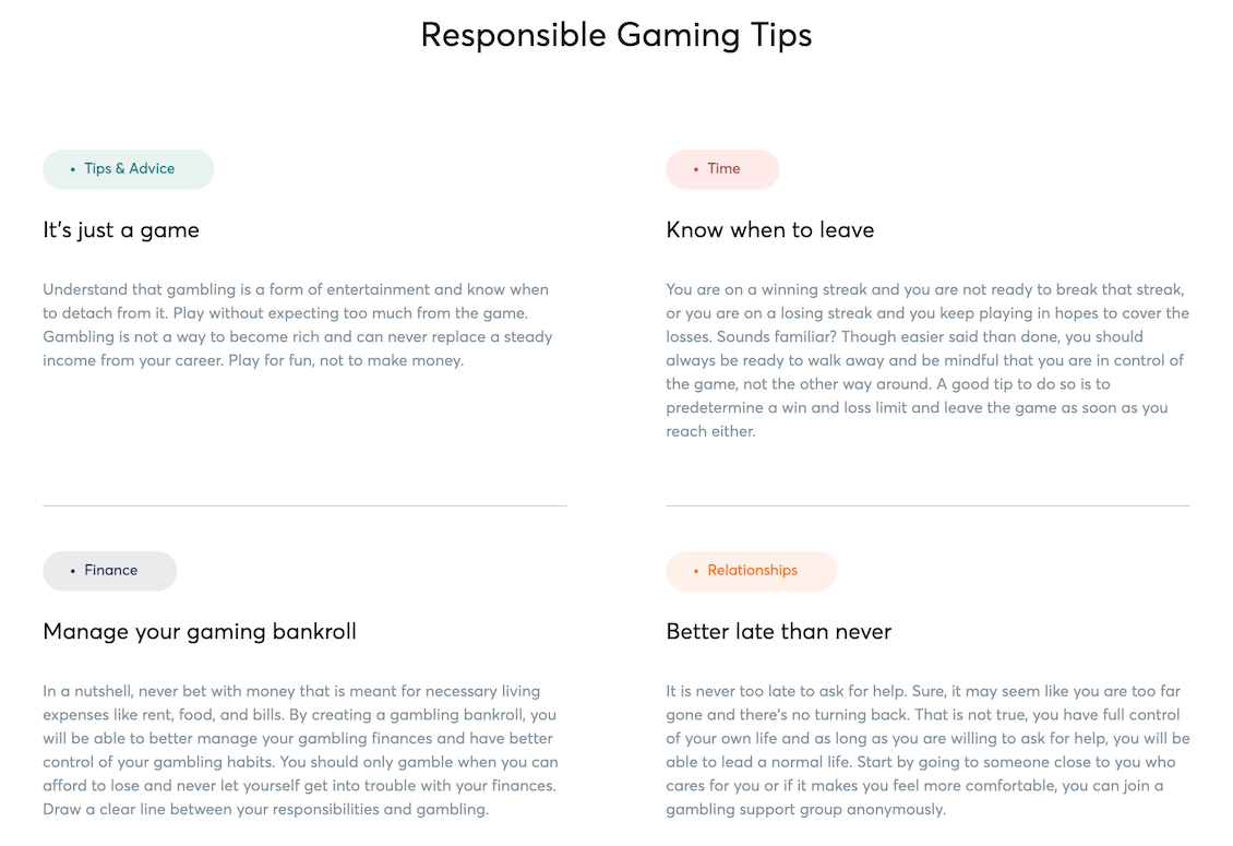 Responsible game tips at BK8 Casino