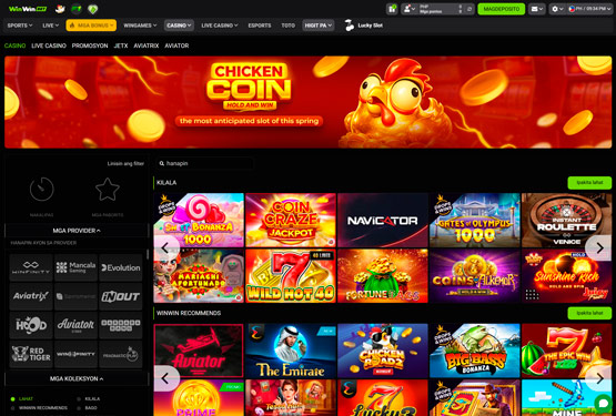 Winwin casino slots page