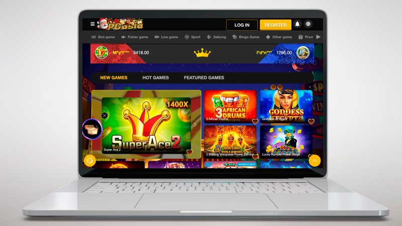 PGasia Casino on a laptop screen