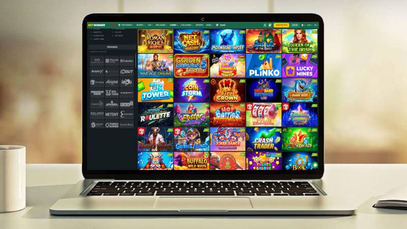 BetWinner Casino on a laptop screen