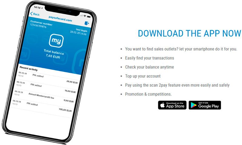 Paysafecard - mobile app.