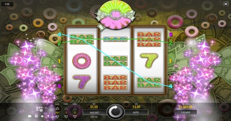 Play in Dollars to Donuts Slot Online from Rival Gaming for free now | Ecasinos.ph